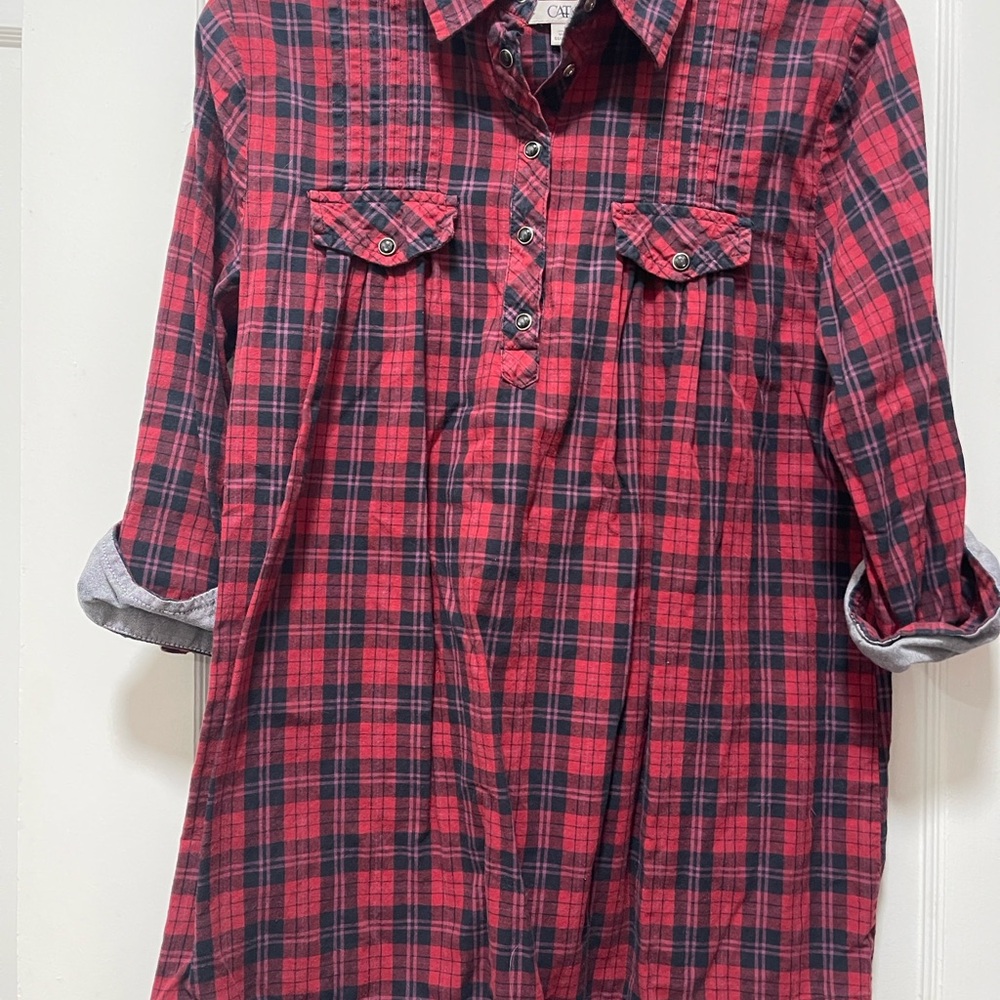 Cato Red and Black Plaid Shirt